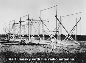 Karl Jansky with radio receiver