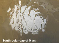 South pole cap on Mars